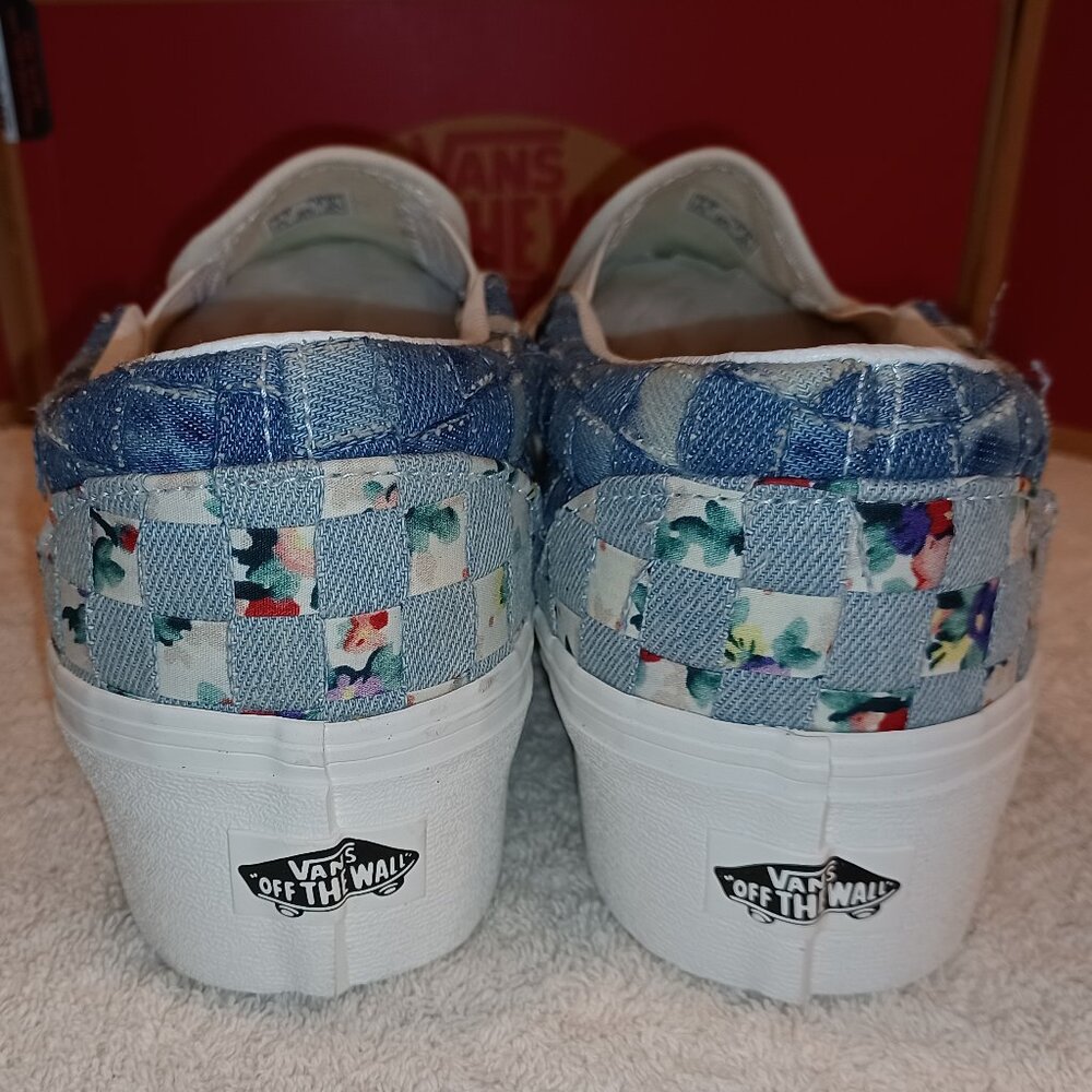 Vans Men's 6.5/Women's 8 Slip On Stacked Woven Floral Platform Shoes VN0A7Q5BB12 - Picture 8 of 12